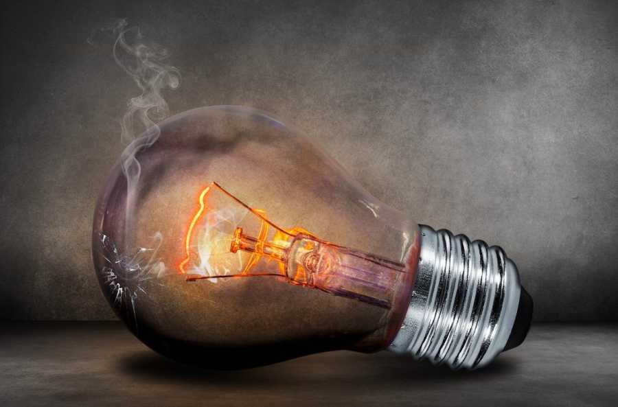 steaming lightbulb